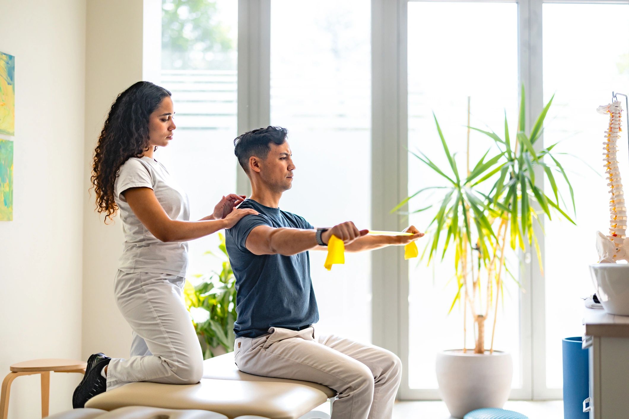 Wellness professional consulting with a client